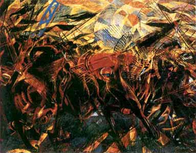 tableau de Carrà "Les funérailles de l'anarchiste Galli"
