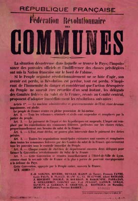 affiche de la 1ère Commune de Lyon