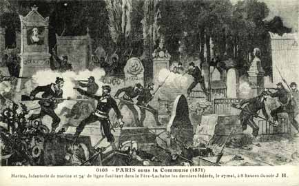 combat dans le cimetiere du prère lachaise