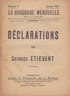 brouchure la déclaration d'Etiévant