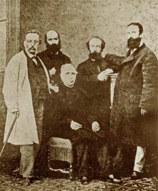 groupe avec Garrido, Elie Reclus, Aristide Rey, Fanelli etc en 1868 en Espagne