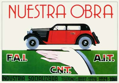 affiche de la CNT AIT FAi de 1936 Nostra Obra
