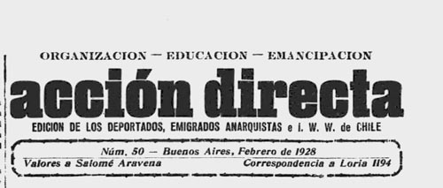 journal chilien "Accion Directa" à Buenos Aires en 1928
