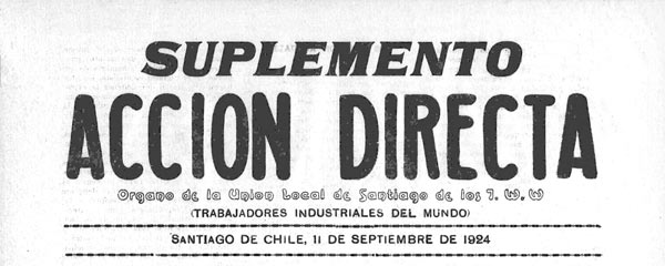 journal supplément à Accion Directa Santiago du Chili septembre 1924