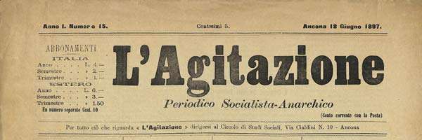 journal "L'Agitazione" n15 de 1897