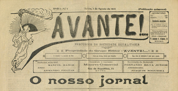journal Avante n1 de 1921