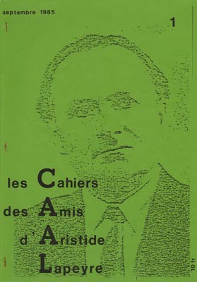 les cahiers des Amis d'Aristide Lapeyre