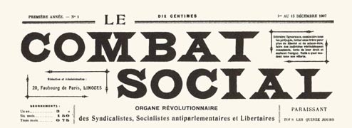 Le Combat Social masthead, courtesy Eph�m�ride Anarchiste