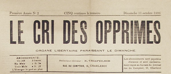 journal "Le Cri des Opprimés" 