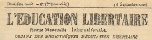 Journal "l'Eduction libertaire"