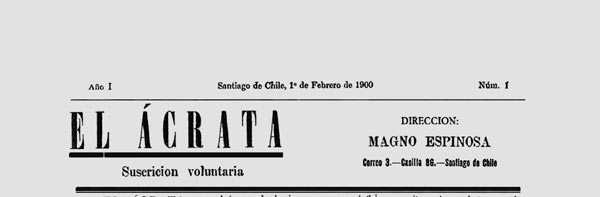 Journal "El Acrata" n1 de Santiago du Chili