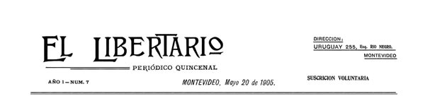 journal "El Libertario" n7 de 1905