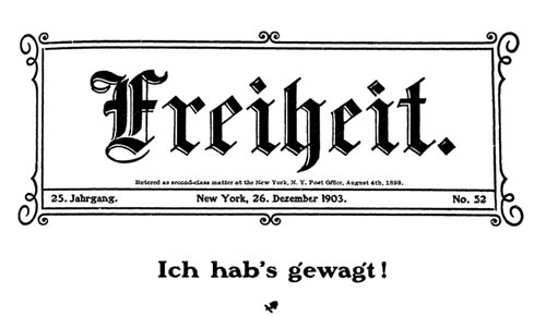 journal "Freiheit" n&deg;52 du 26 d&eacute;cembre 1903