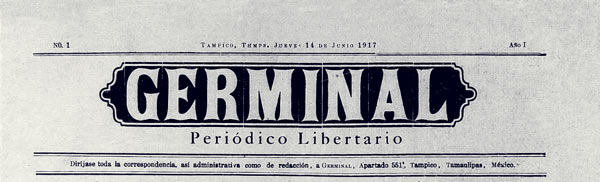 journal "Germinal" de Tampico n° 1 de 1917