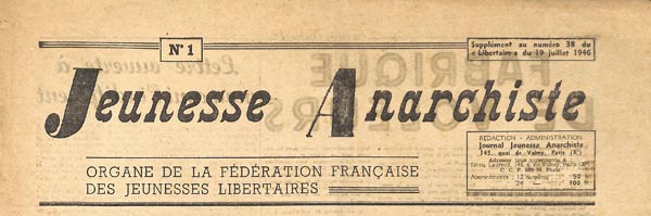 journal "Jeunesse Libertaire" n1