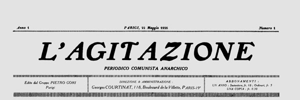 journal L'Agitazione n1 Paris 1926