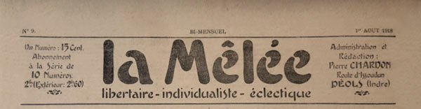 journal "La M&ecirc;l&eacute;e" n9 du 1er ao&ucirc;t 1918