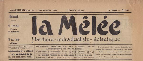 Journal La Mêlée de mi-décembre 1933