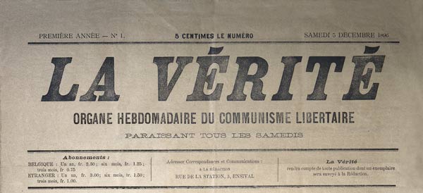 Journal "La Vérité" n1 1896