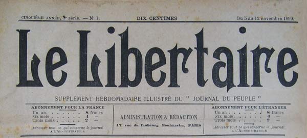 journal "Le Libertaire" de 1899