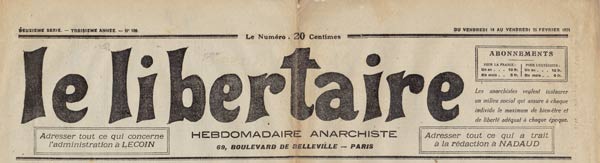 journal "Le Libertaire" de février 1921