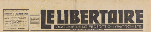 journal "Le Libertaire" d'octobre 1948