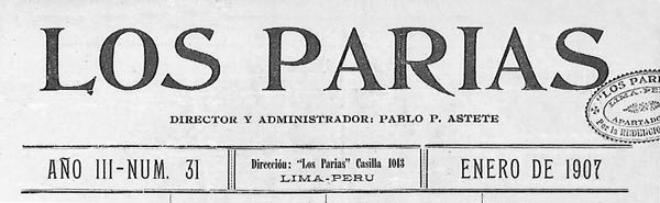 journal "Los Parias" n31 de 1907