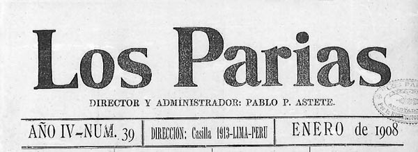 journal "Los Parias" n39 de 1908