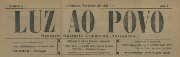 journal "Luz ao Povo" n4 de 1921