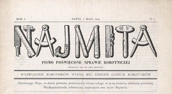 journal polonais "Najmita" n1 du 1er mai 1914
