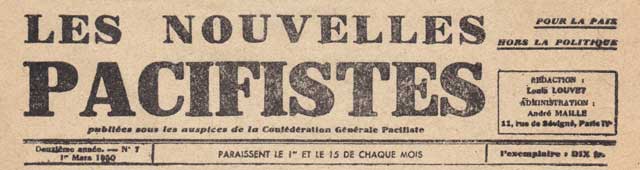 journal "Les nouvelles pacifistes"