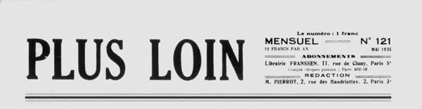 revue "Plus Loin" de mai 1935