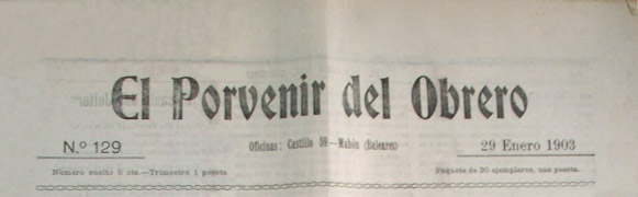 diario "El Porvenir del Obrero" 1903