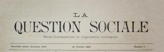 journal "La Question sociale" de 1891