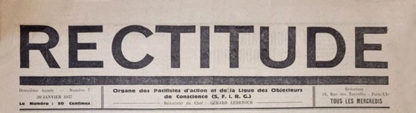 journal "Rectitude" n7 du 20 janvier 1937