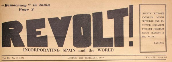 journal "Révolt!" n2 de 1939
