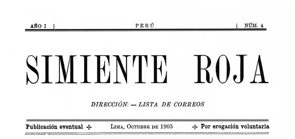 journal "Simienta Roja" n4 de 1905