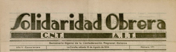 journal "Solidaridad Obrera" n171 de 1934
