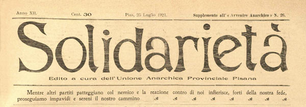 journal Solidarietà de 1921