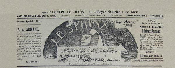 Journal "Le Sphinx" "Contre le chaos"