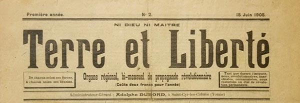 journal "Terre et Libert&eacute;" n2 du 15 juin 1905