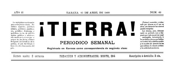 journal "Tierra!" en 1903