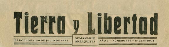 periódico Tierra y Libertad 1934