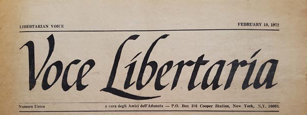 journal "Voce Libertaria" du 10 f&eacute;vrier 1972