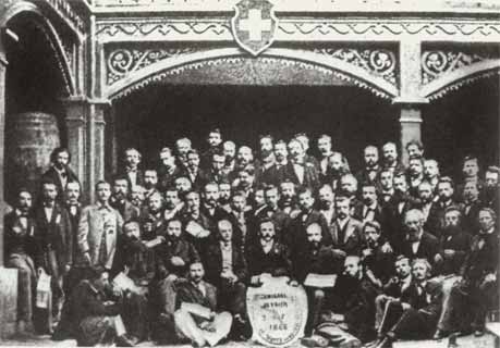 1er congres de l'AIT à Genève en 1866 photo de tous les déléguès