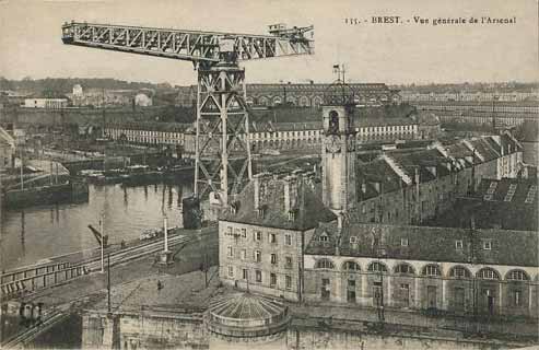 carte postale de l'arsenal de Brest