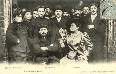carte postale comite de grève des mineurs avec Broutchoux