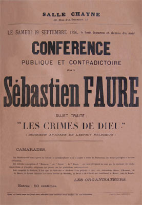 affiche d'une conférence de Sebastien Faure
