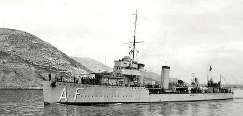 Le premier destroyer "Almirante Ferr&aacute;ndiz"