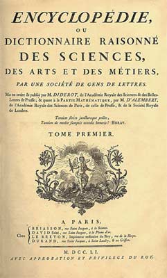 Encylopedie Dideror d'Alembert